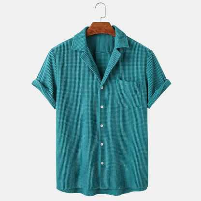 Nztrendys Men's Waffle Button-Up Shirt