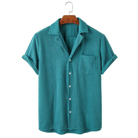 Nztrendys Men's Waffle Button-Up Shirt