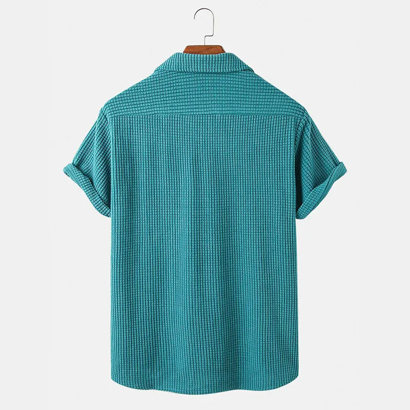 Nztrendys Men's Waffle Button-Up Shirt