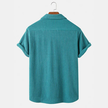 Nztrendys Men's Waffle Button-Up Shirt