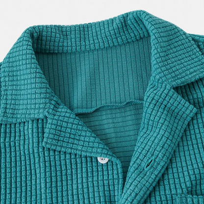 Nztrendys Men's Waffle Button-Up Shirt