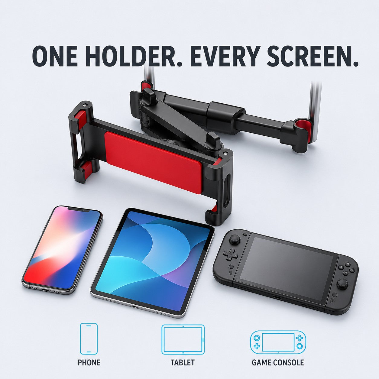 One holder for every screen - phone, tablet and game console