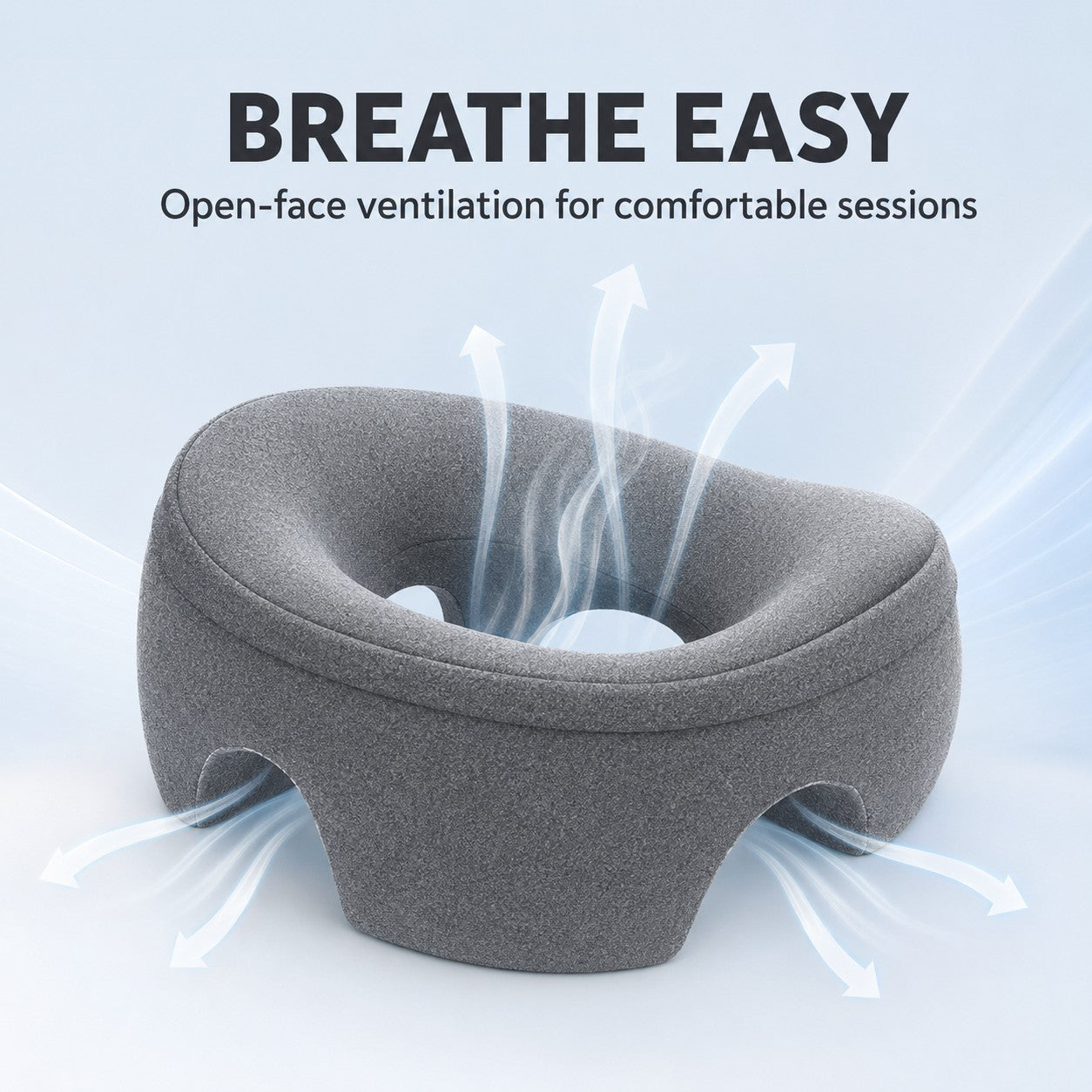 Open-face ventilation lets you breathe easily face down
