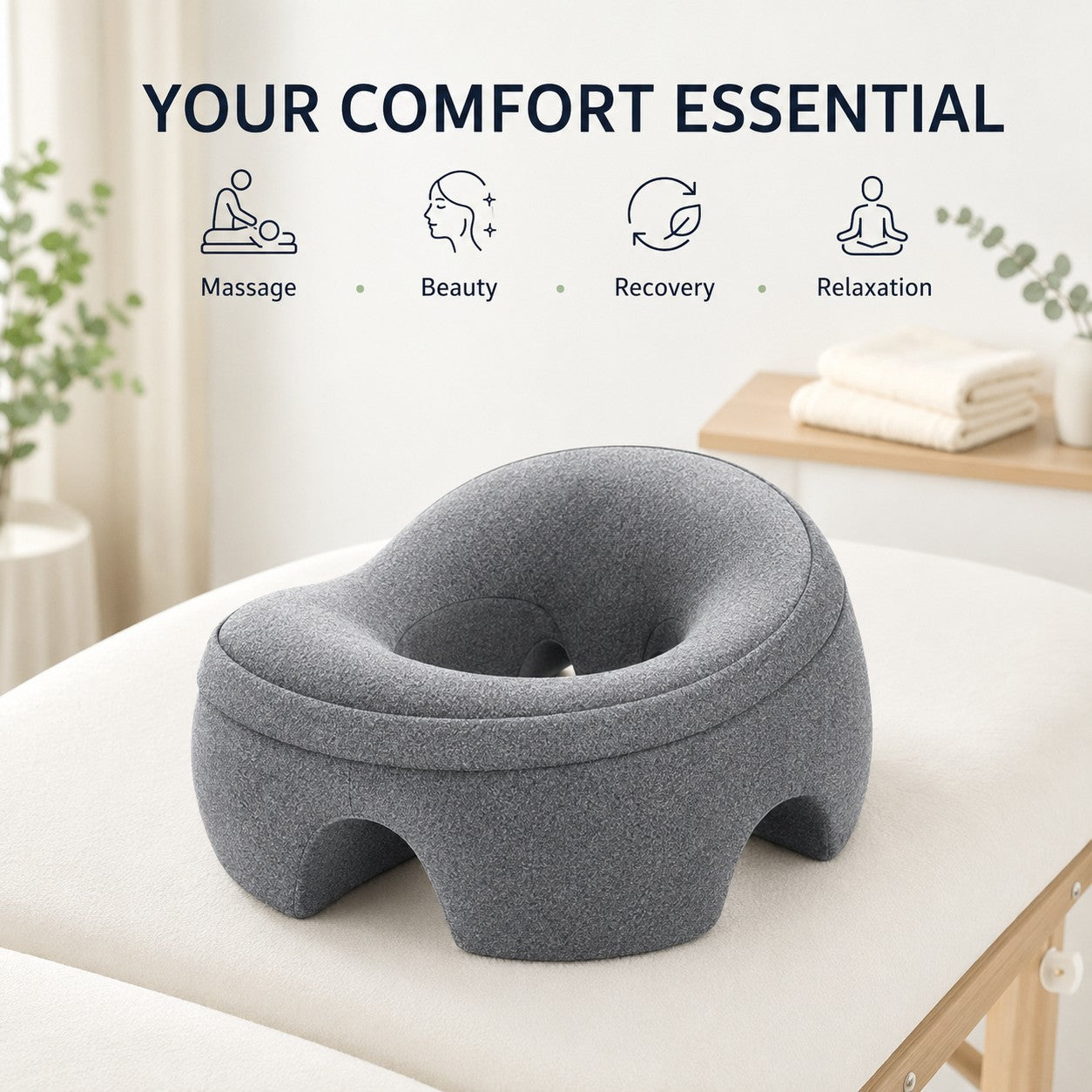Comfort essential for massage, beauty, recovery and relaxation