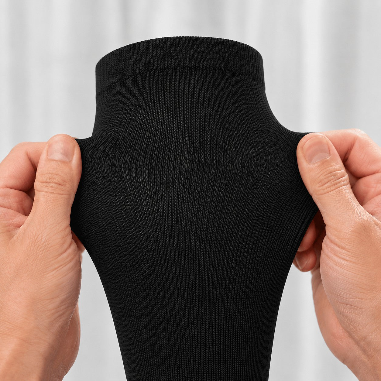 Black compression sock stretch knit