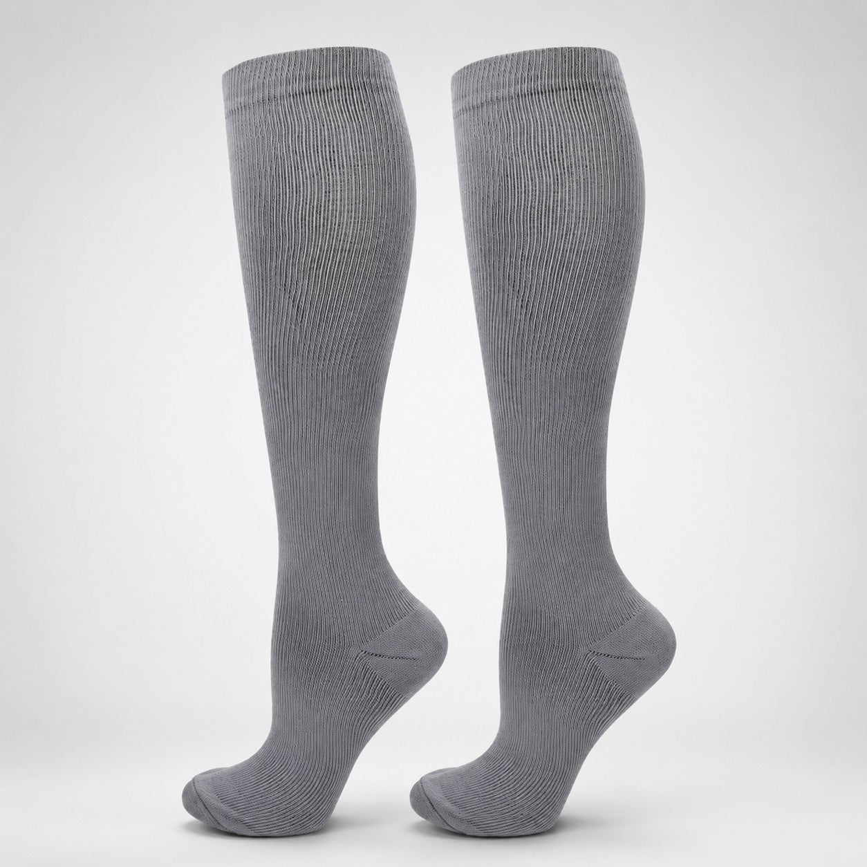 Grey knee-high compression socks