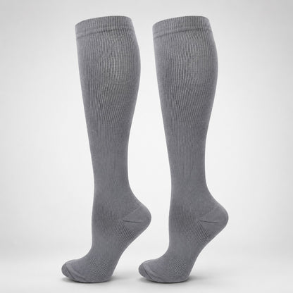 Grey knee-high compression socks