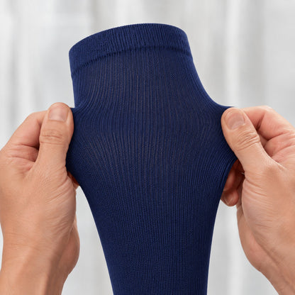 Navy compression sock breathable stretch knit
