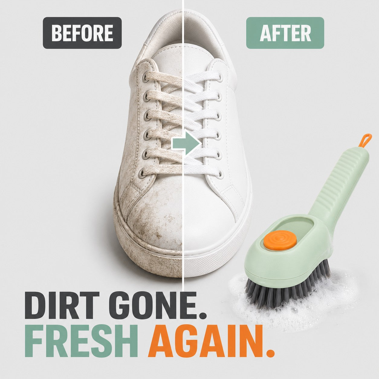 Before and after - dirt gone, shoes fresh again