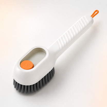 FoamGlide soap-dispensing cleaning shoe brush in white