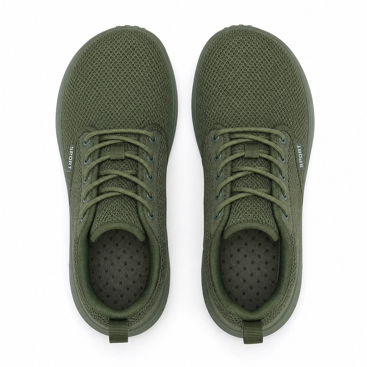 Freestep Womens Wide Toe Walking Shoes Green Top Down Detail