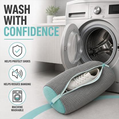 Wash with confidence - protects shoes, reduces banging, machine washable