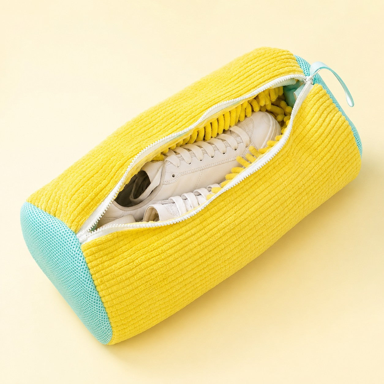 FreshSole shoe washing and drying bag in yellow