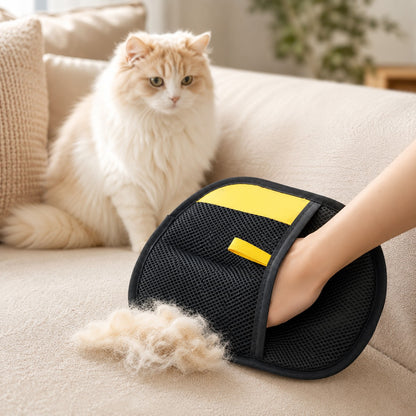Removing pet hair from a sofa