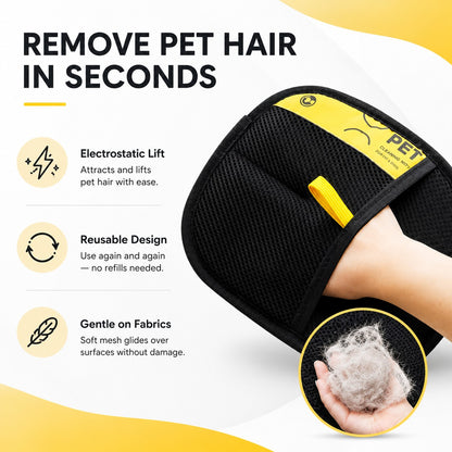Remove pet hair in seconds, electrostatic lift, reusable