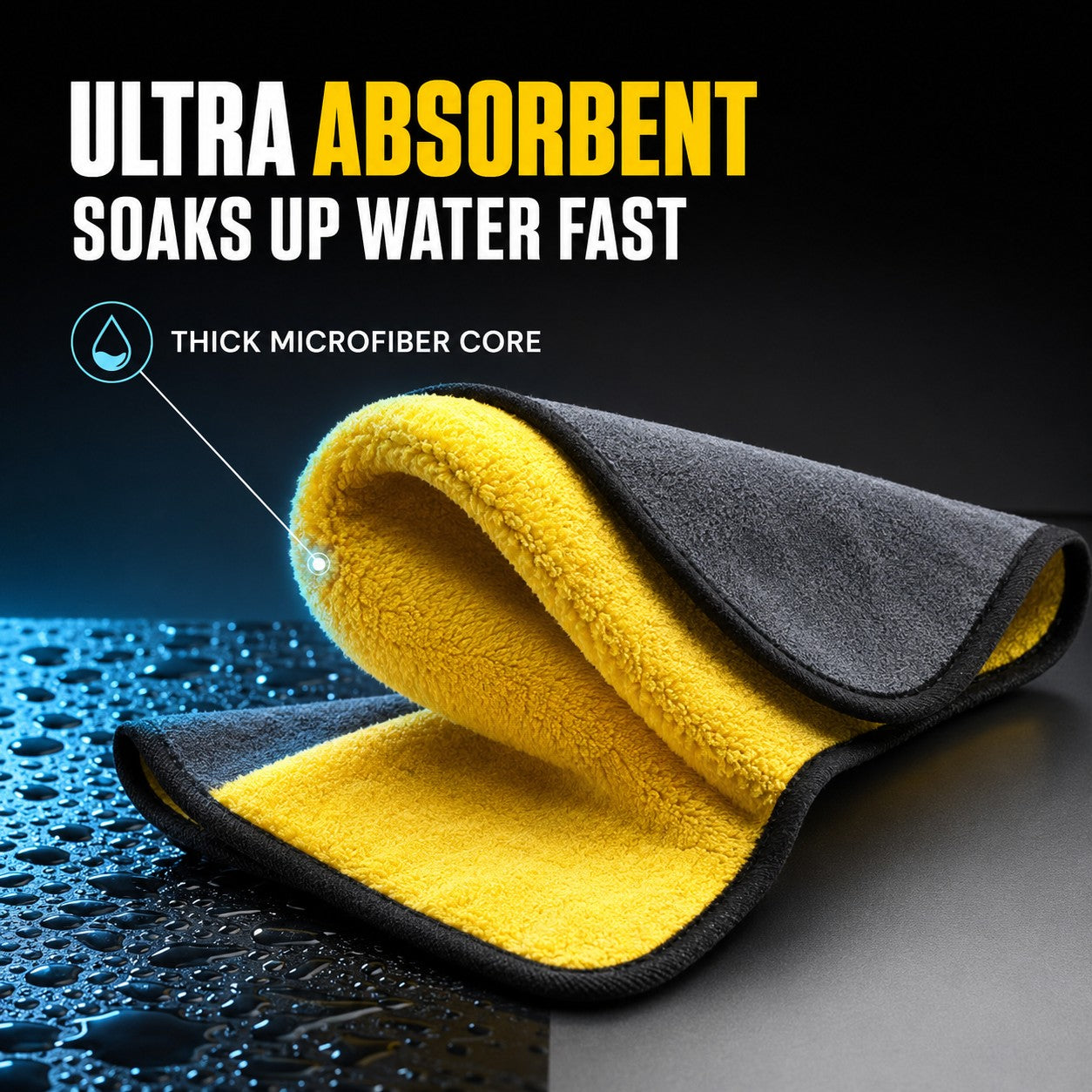 Ultra absorbent microfiber cloth soaks up water fast