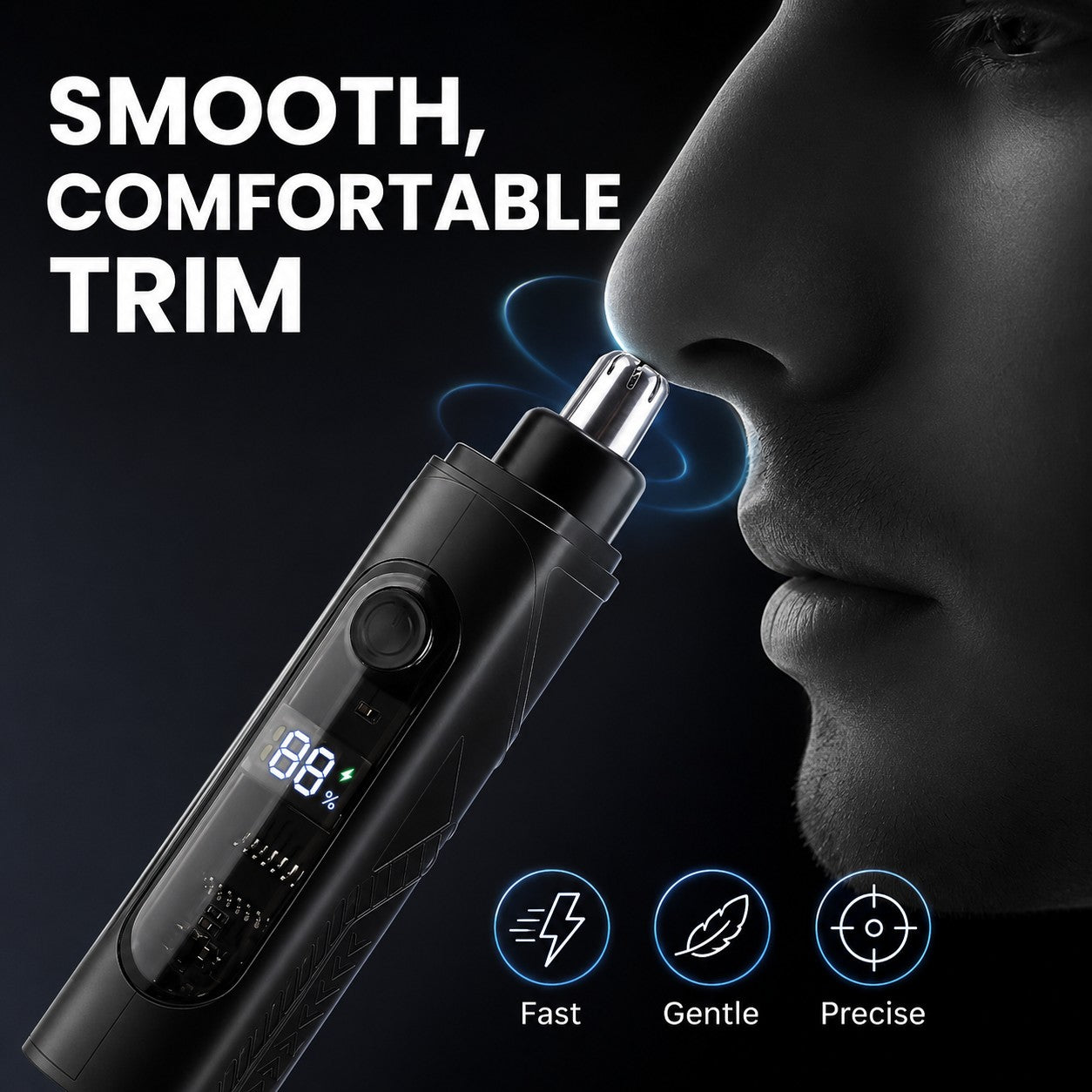 Smooth comfortable painless trimming with no pulling