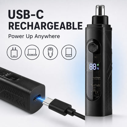 USB-C rechargeable trimmer with battery display