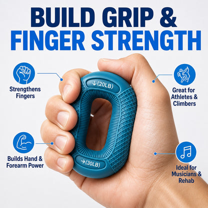 Builds grip, hand and finger strength with regular use