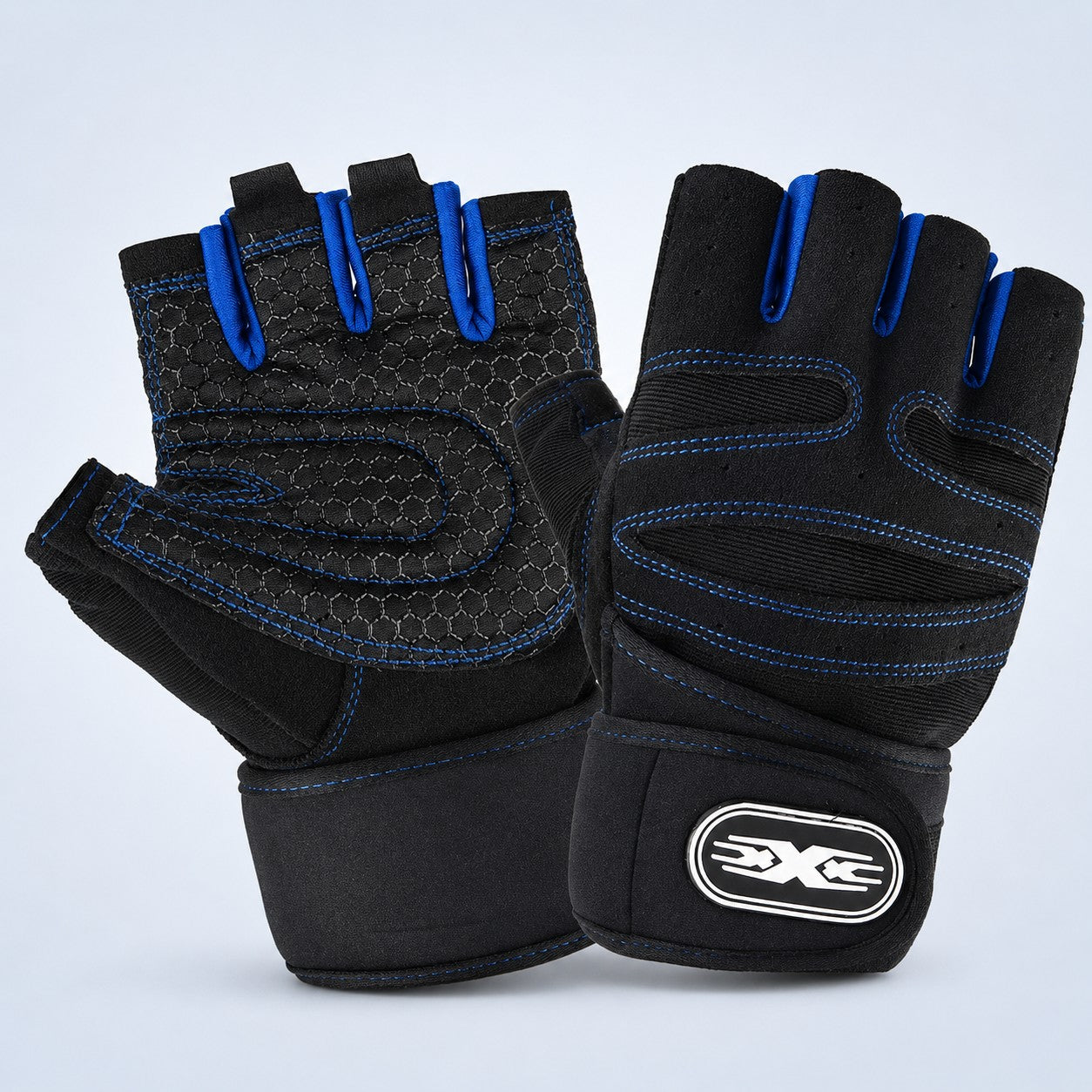 GripFit workout gym gloves in blue