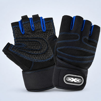 GripFit workout gym gloves in blue