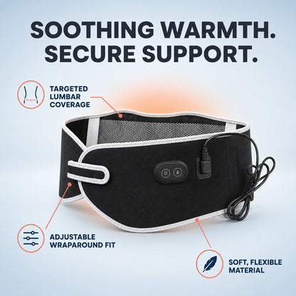 Soothing warmth and secure support with targeted lumbar coverage