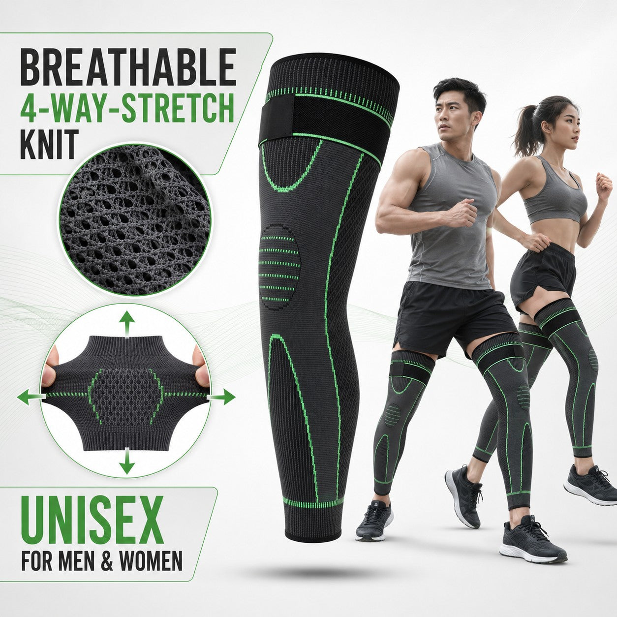Unisex 4-way stretch fabric that moves with your leg