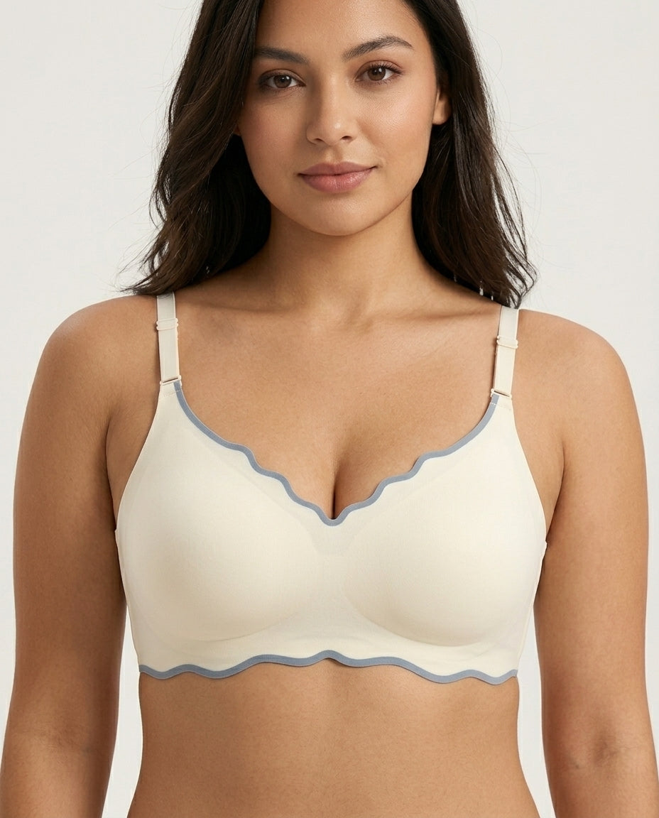 Liora Scallop Edge Seamless Bra Ivory Cream Front Close Product Detail