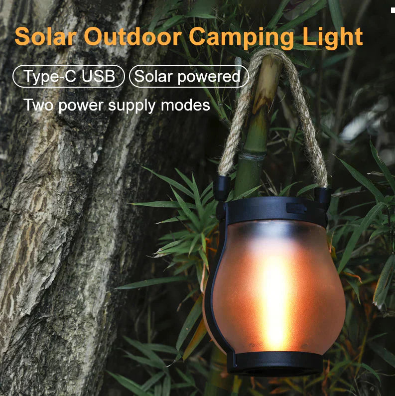Lumora Solar Lantern with Realistic Flame Effect