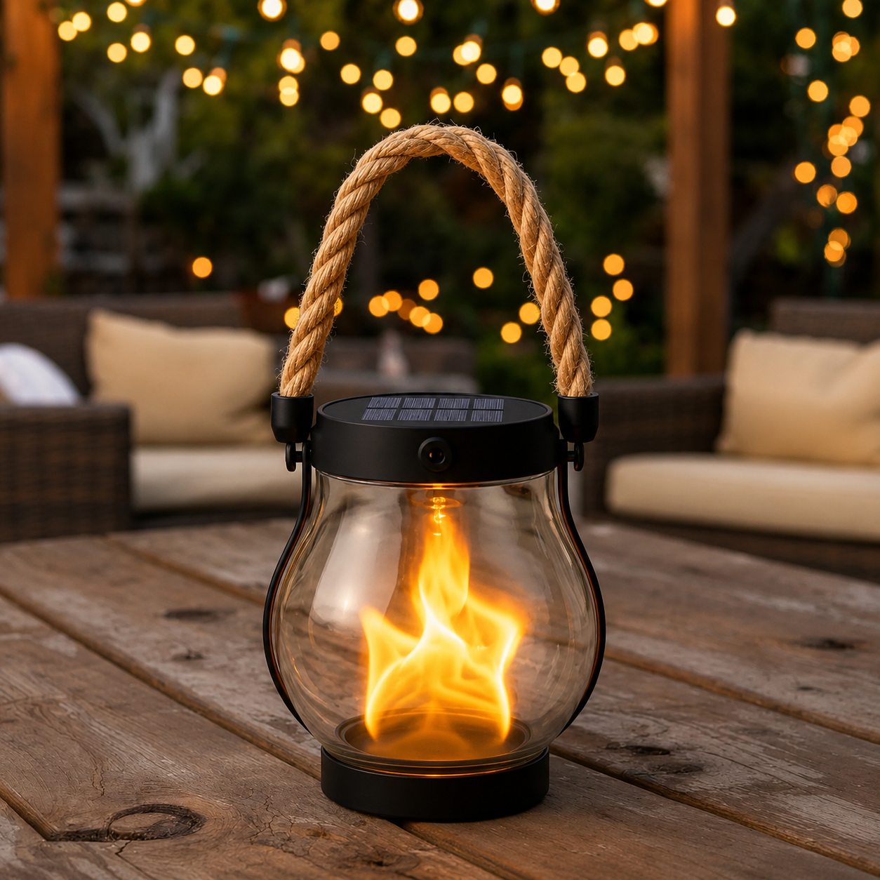 Lumora Solar Lantern with Realistic Flame Effect