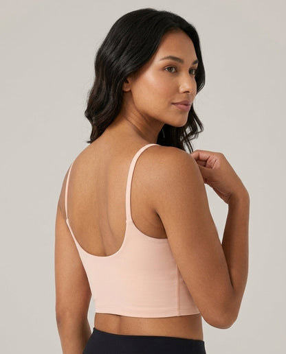 Luna Light Longline Yoga Crop Bra Nude Scoop Back Detail