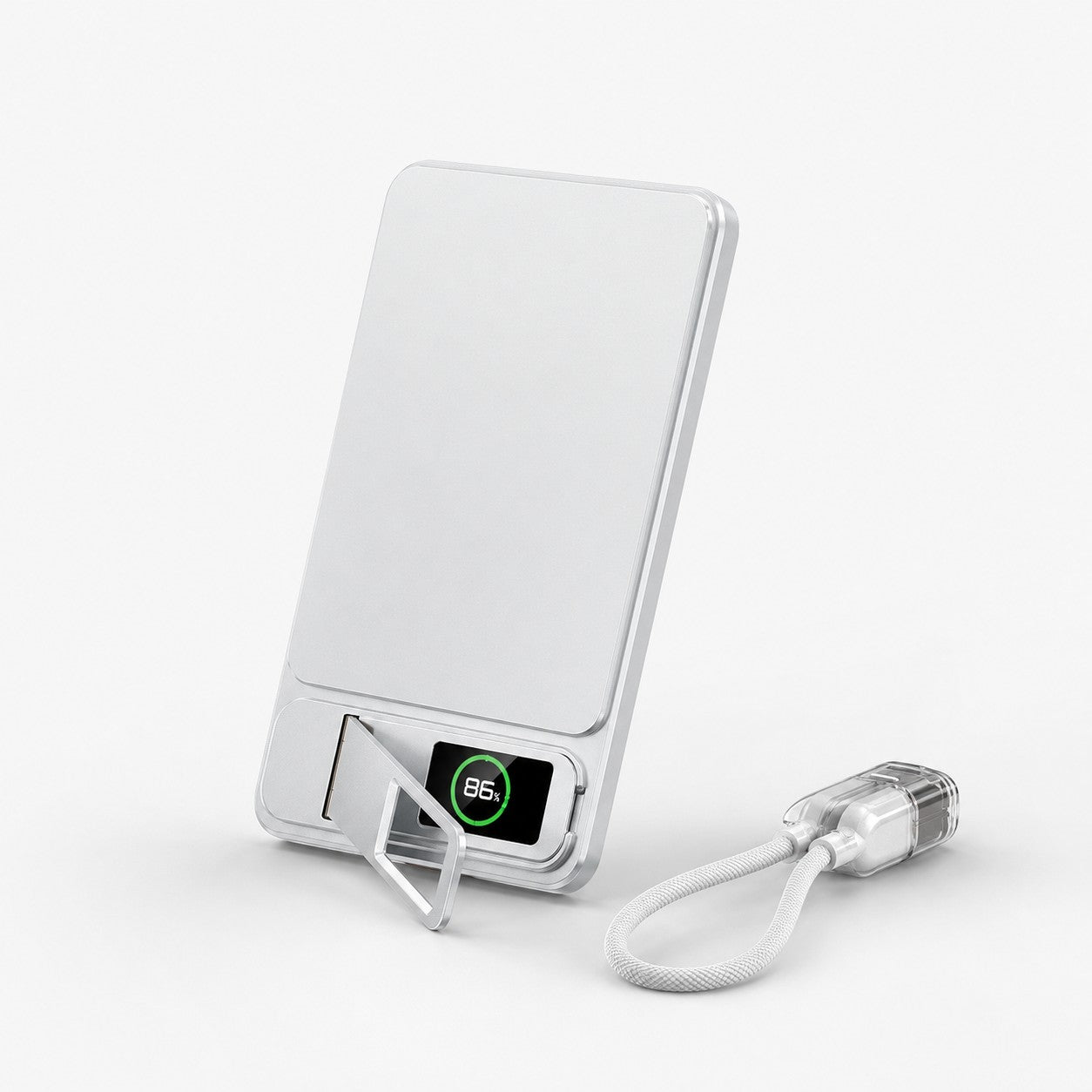 MagFlow 5000mAh wireless magnetic power bank in silver