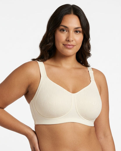 Maris Jacquard Full Coverage Bra Ivory Model Front