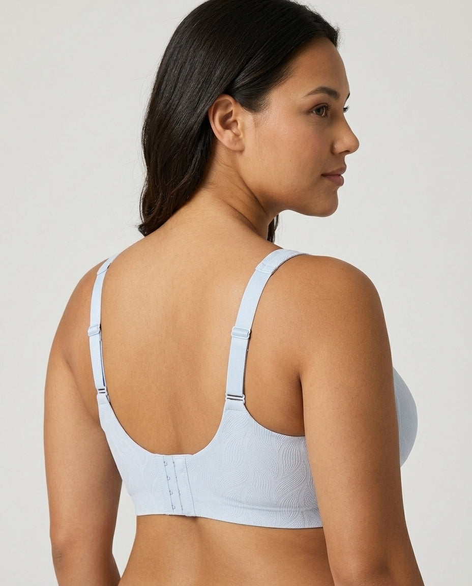 Maris Jacquard Full Coverage Bra Light Blue Side Back Hook Detail