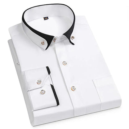Premium Wrinkle-Free Stretch Stand-Up Collar Shirt for Men