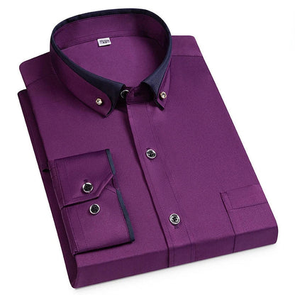 Premium Wrinkle-Free Stretch Stand-Up Collar Shirt for Men