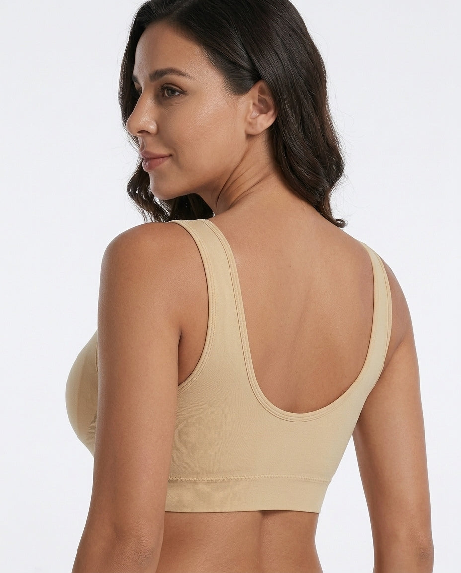 Mila Yoga Sport Crop Bra Nude U Back Detail