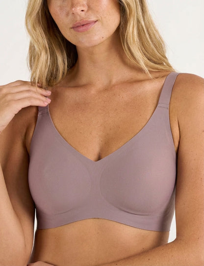 Mira Womens Seamless Push Up Jelly Bra Grey Closeup