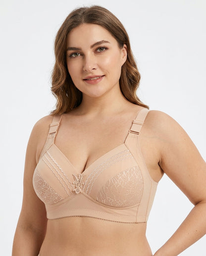 Nadia Wireless Full Coverage Bra Nude Beige Hero Front Model