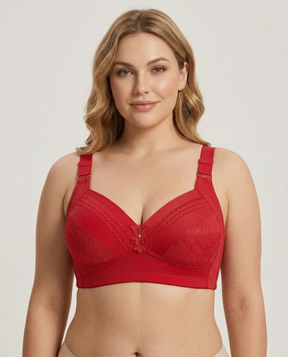 Nadia Wireless Full Coverage Bra Red Front Close Product Detail