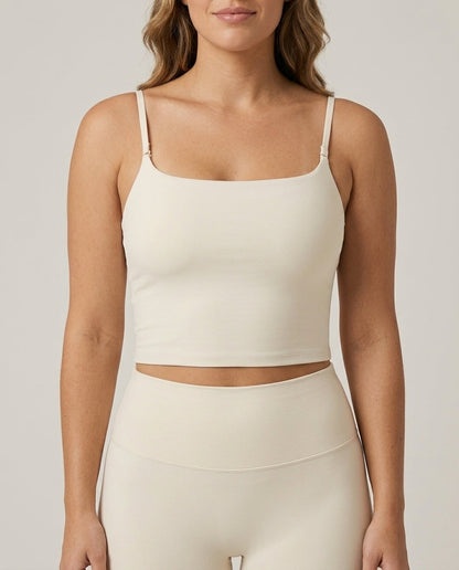 Noa Square Neck Cami Bra Ivory Cream Front Close Product Detail