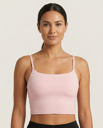 Noa Square Neck Cami Bra Soft Pink Front Close Product Detail