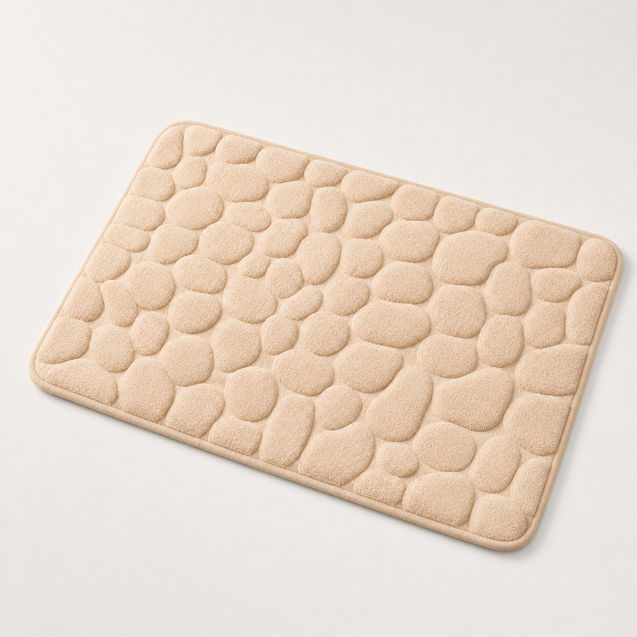 NoSlip cobblestone bath mat in apricot