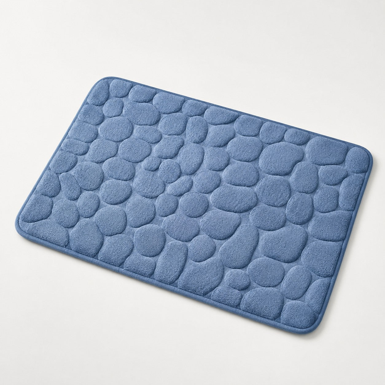 NoSlip cobblestone bath mat in blue