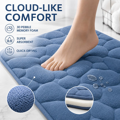 Cloud-like comfort - 3D pebble memory foam, super absorbent, quick-drying