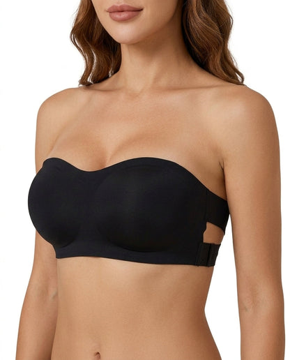 Ophelia Crossback Strapless Bandeau Bra Black Side Support Detail
