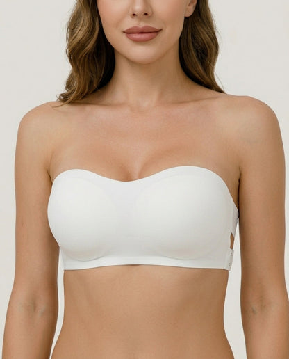 Ophelia Crossback Strapless Bandeau Bra White Side Support Detail