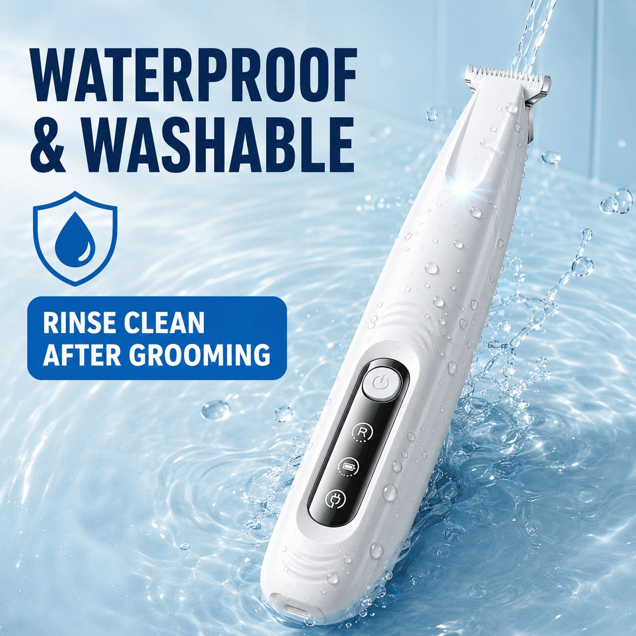 Waterproof washable trimming head for easy cleaning
