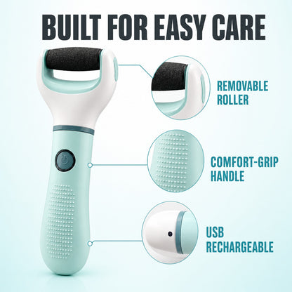 Built for easy care - removable roller, comfort-grip handle and USB rechargeable