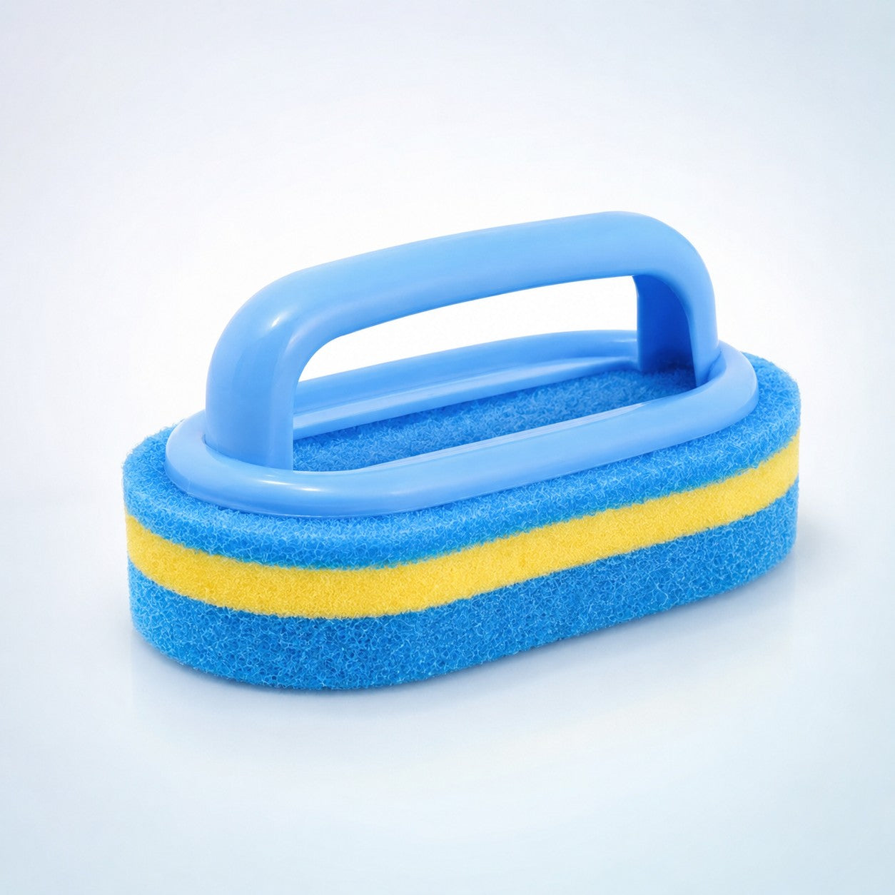 ScrubEase handle scrub brush with sponge in blue
